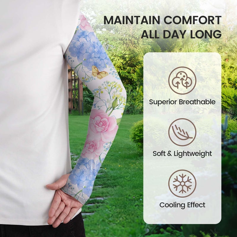 YPHCDO Store Gardening Sleeves Farm Sun Protection Arm Cooling Sleeves Thorn Proof Garden for Women Men with Thumb Hole - Image 2